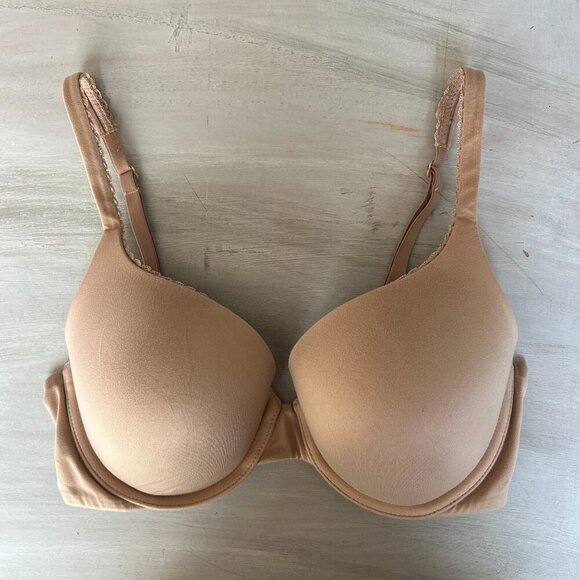 Victoria's Secret Perfect Shape Smooth Bra T-Shirt Bra Size 32 D Bodycon Push Up - Picture 12 of 12